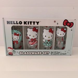 Hello Kitty Holiday Christmas Glass Cups